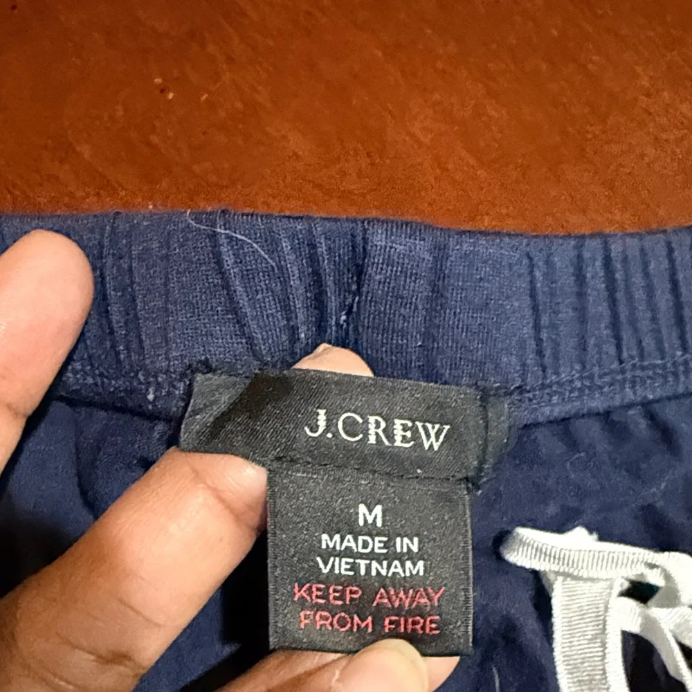 J. Crew Navy Lounge Pants with White Detail pajamas M - Picture 3 of 11